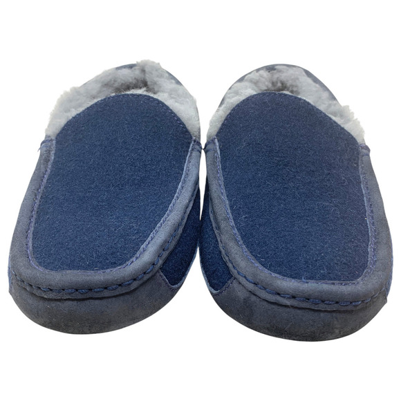 UGG Australia Ascot Moccasins Mens Sz 9 Ocean Blue Suede Shearling Slippers 3233 main image 5